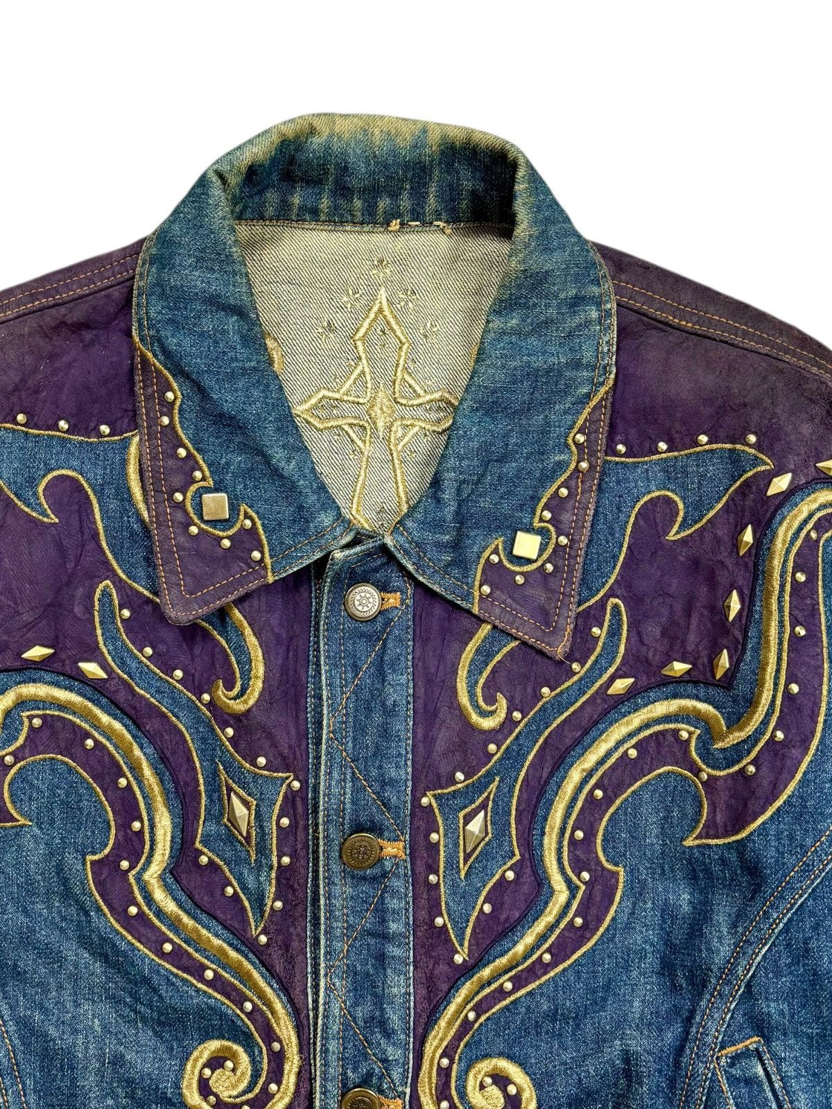 If Six Was Nine 1990s Yoshiyuki Konishi Ethnic Cowboy Patchwork Denim Jacket Size US M / EU 48-50 / 2 - 9 Thumbnail