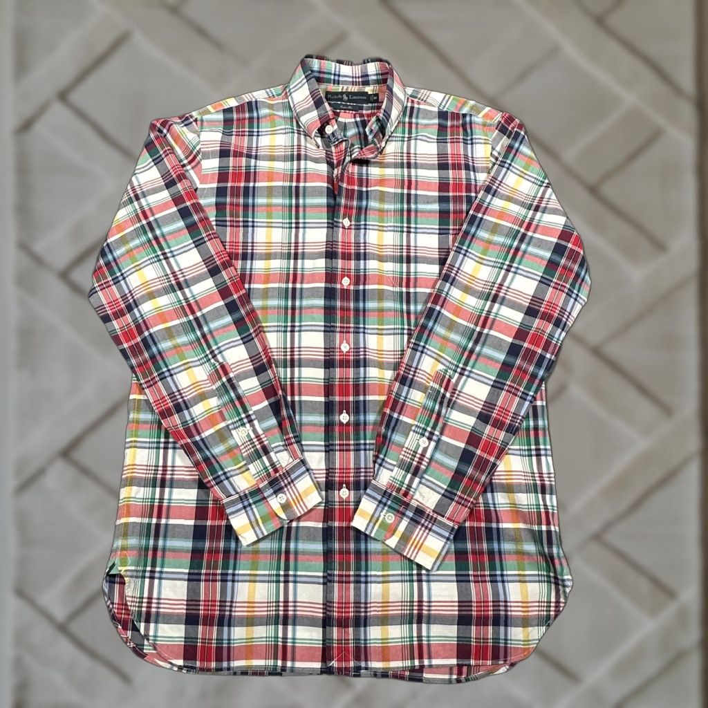 Ralph Lauren Vintage Ralph Lauren Shirt Mens Medium Cotton Plaid Button-Down Casual Collared All Seasons Size US M / EU 48-50 / 2 - 1 Thumbnail