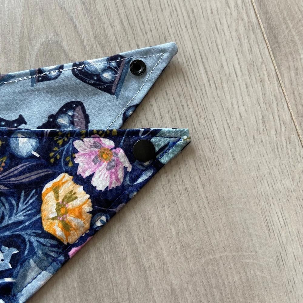 Designer Jersey Border Collars Blue Night Dog Bandana Size ONE SIZE - 2 Thumbnail