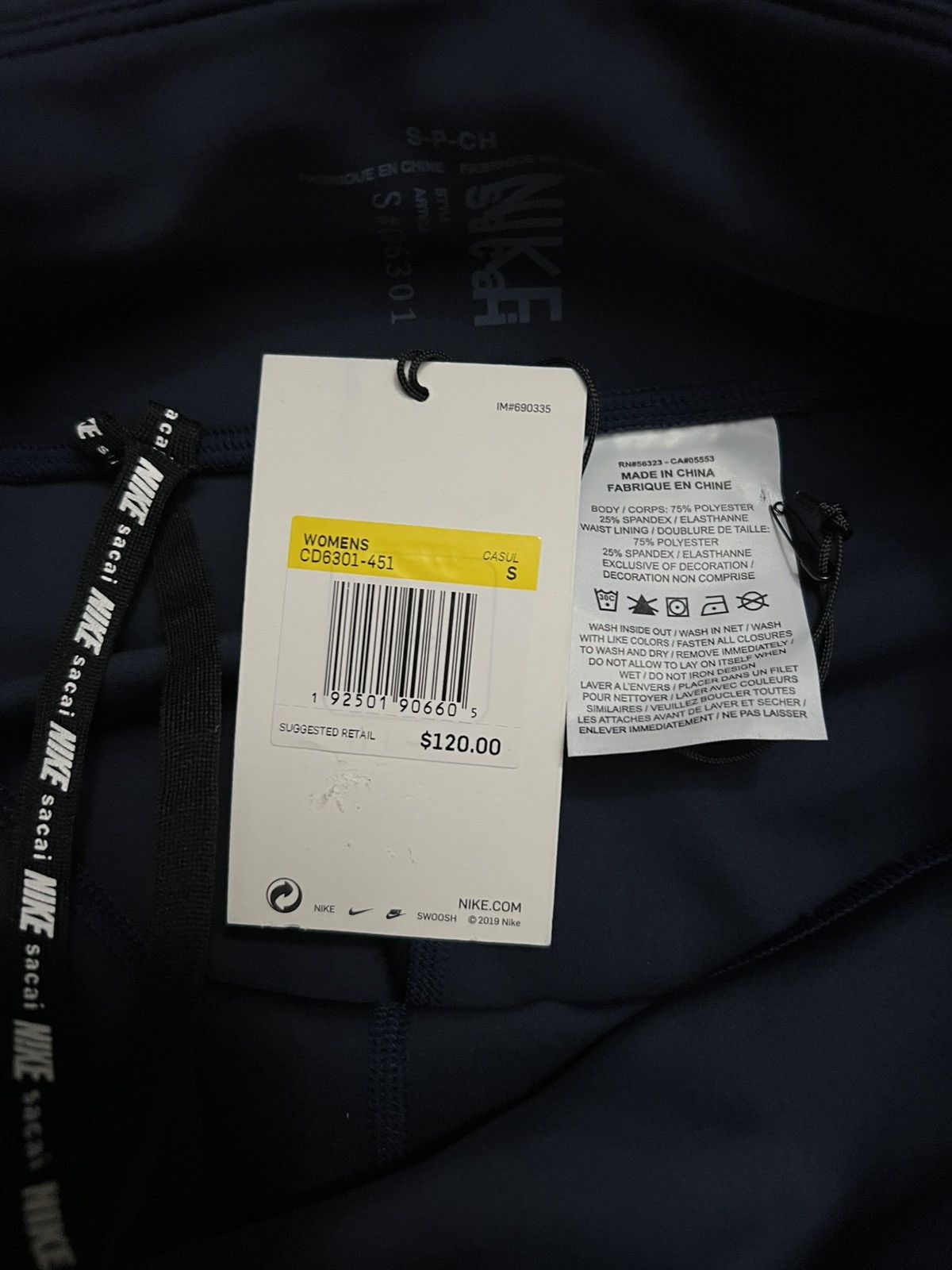 Nike × Sacai Nike/Sacai Leggings - navy Size 26" / US 2 / IT 38 - 7 Thumbnail