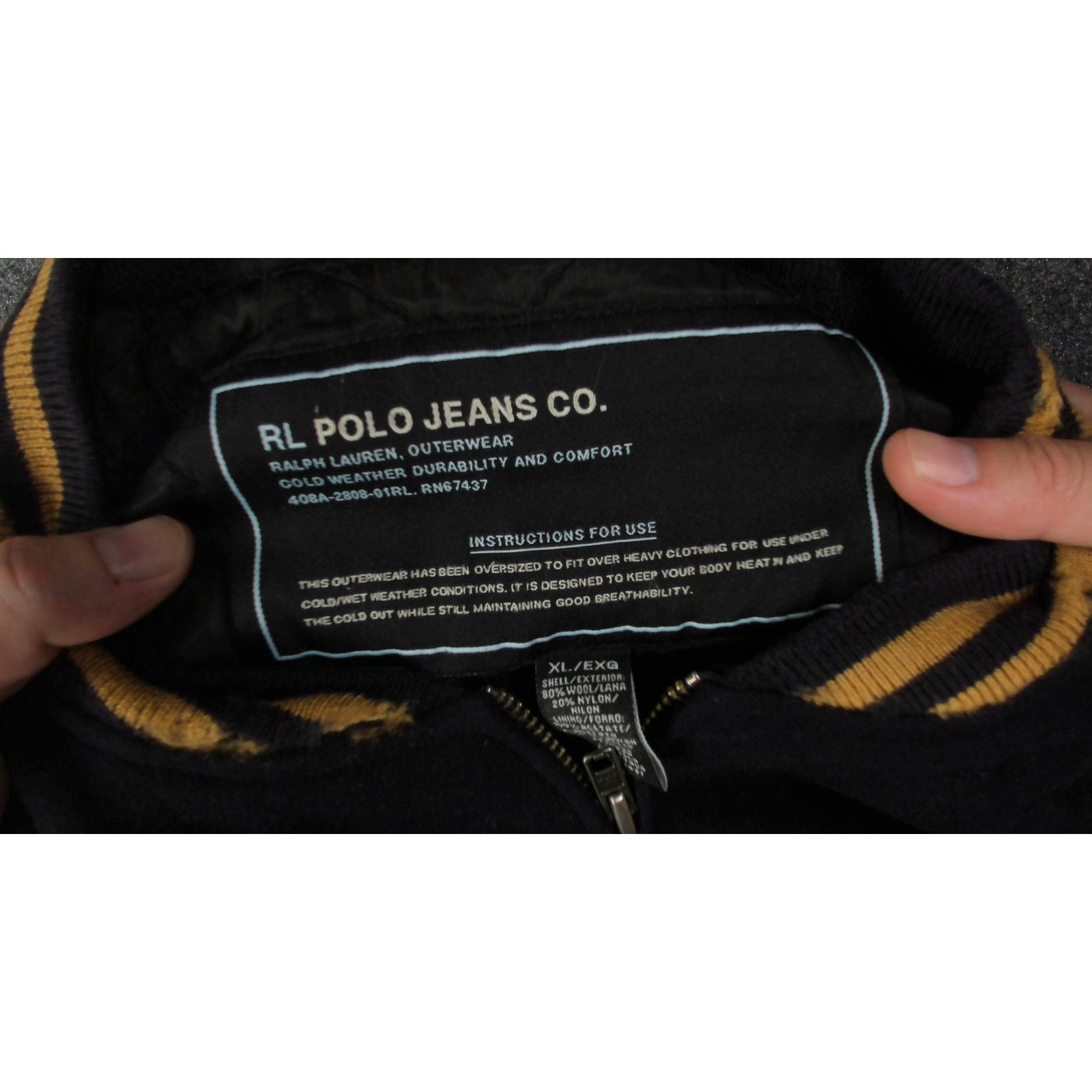 Ralph Lauren Ralph Lauren 90s USA Patch Oversized Wool Varsity Jacket Size US XXL / EU 58 / 5 - 9 Thumbnail