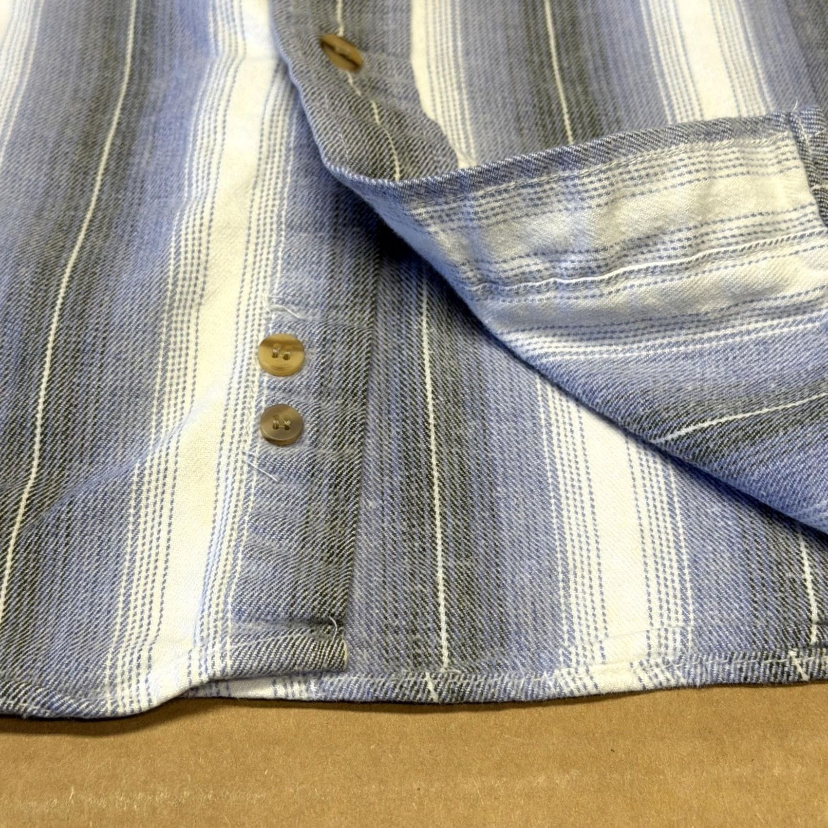 Vintage VINTAGE Greatland Apparel Shirt Mens XLT Blue Striped Flannel Button Down Long Sleeve Size US XL / EU 56 / 4 - 6 Thumbnail