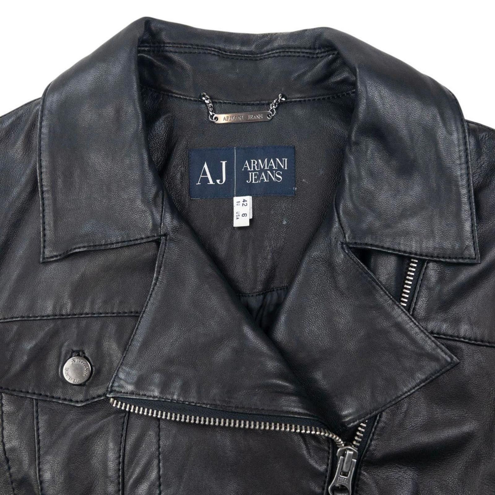 Other Vintage 2000s Armani Jeans Cropped Denim Jacket Womens S Size XS / US 0-2 / IT 36-38 - 4 Thumbnail