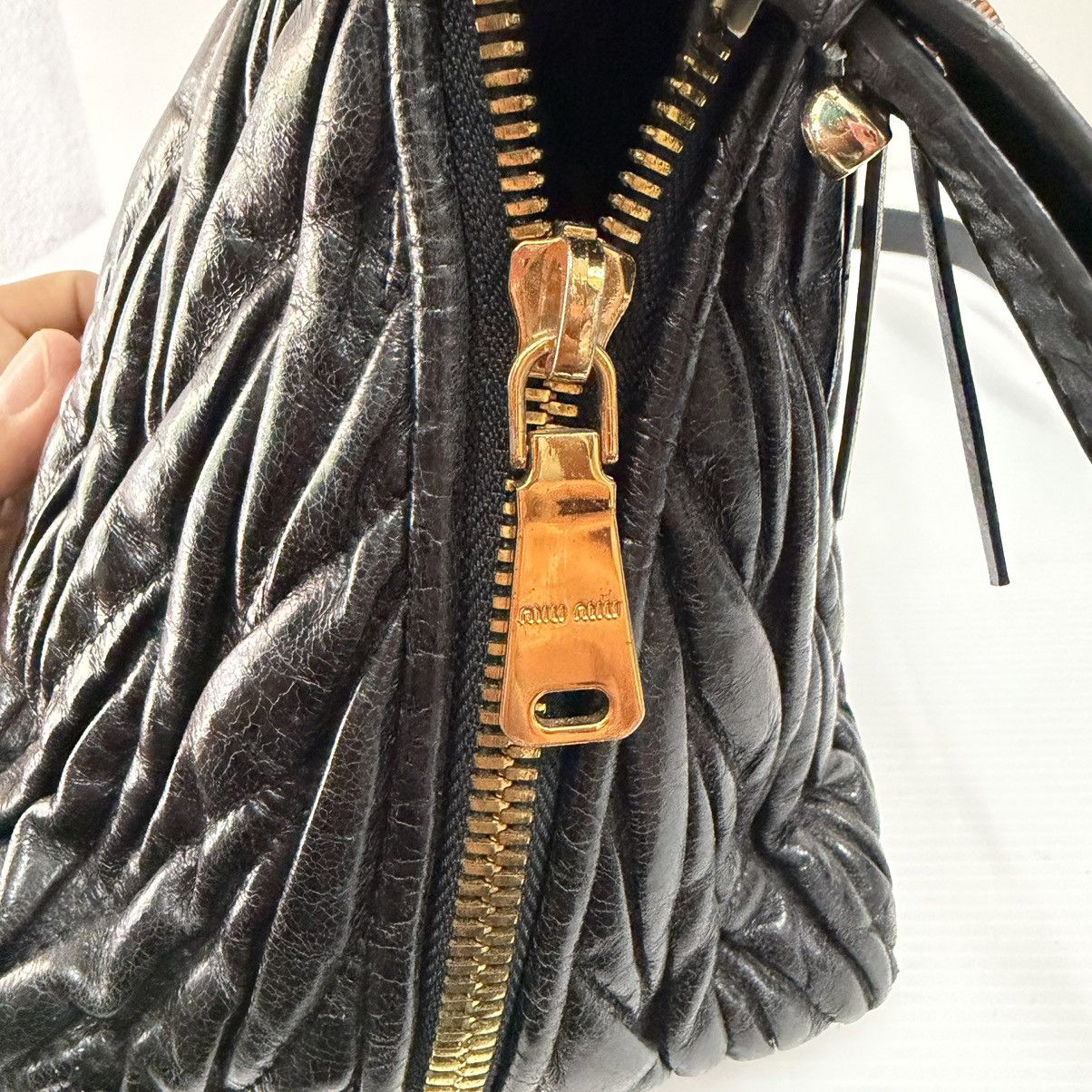 Miu Miu Miu Miu Matelasse Black Leather Two Way Bag Size ONE SIZE - 7 Thumbnail