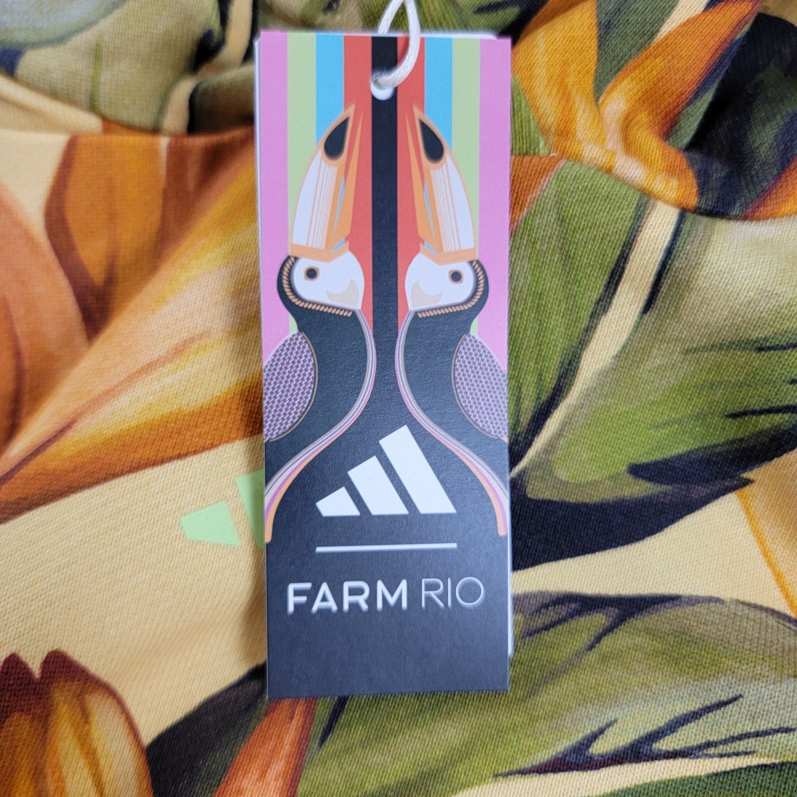 Adidas Adidas x Farm Rio Wmns Crop Top Hoodie Yellow Sz S JD6282 Size S / US 4 / IT 40 - 4 Thumbnail