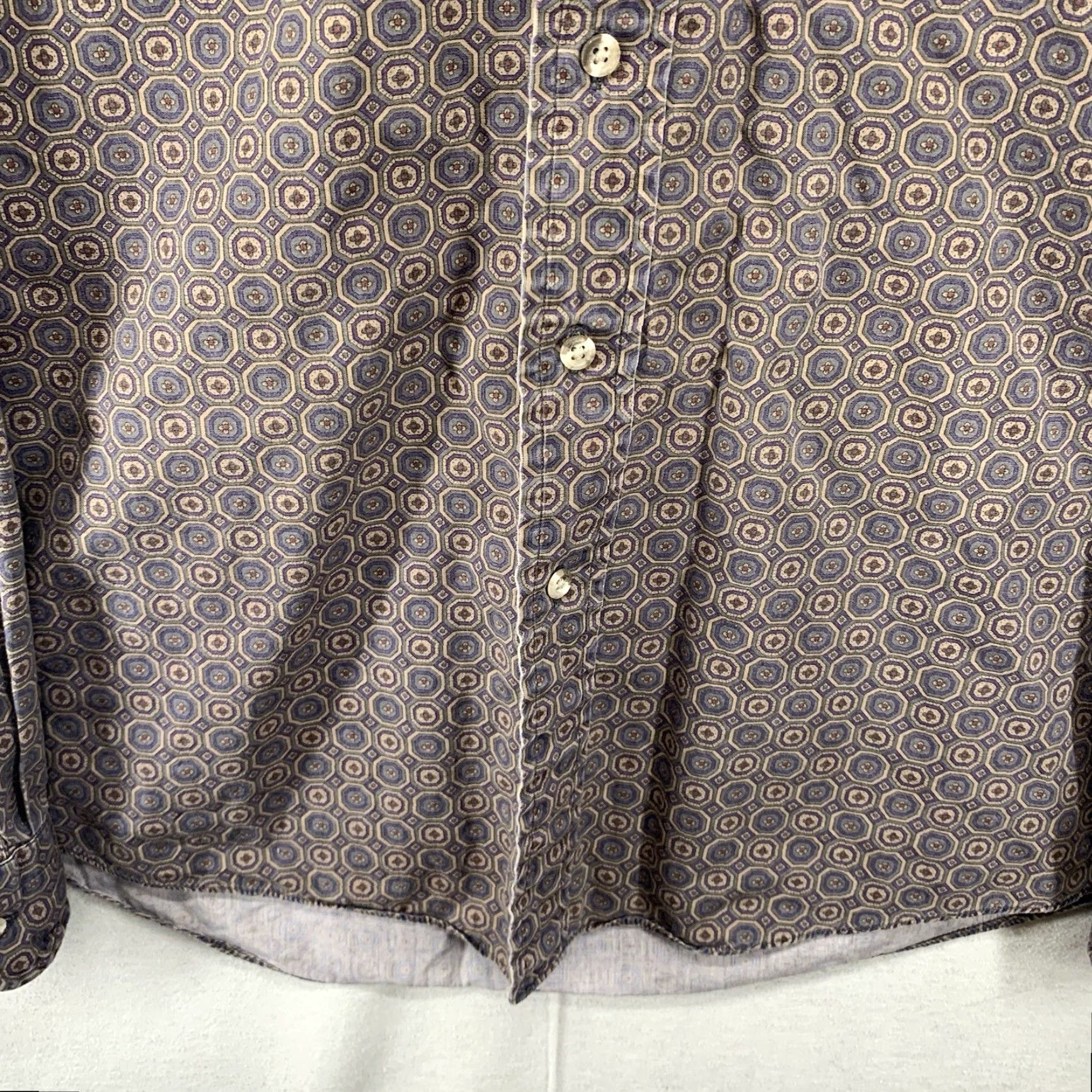 Vintage VINTAGE Cotton Brothers Men's Button-Up Shirt Long Sleeve Casual Western 80s 90s Earth Tones Size US L / EU 52-54 / 3 - 5 Thumbnail