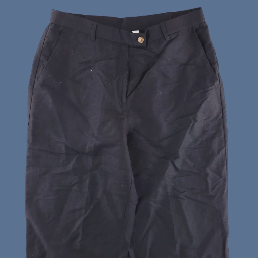 Orvis VINTAGE Orvis Pants Womens 12 Black Linen Blend High Waisted 30" Inseam Straight Relaxed Size 34" / US 12 / IT 48 - 1 Thumbnail