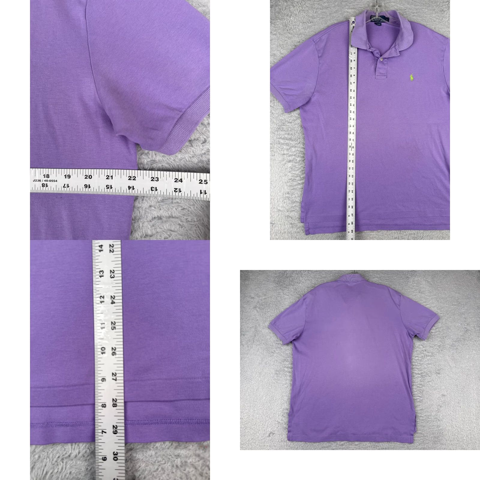 Ralph Lauren VINTAGE Ralph Lauren Shirt Mens Large Purple 100% Cotton Short Sleeve Polo Casual/Workwear 40 in Chest Men’s Size US L / EU 52-54 / 3 - 8 Thumbnail