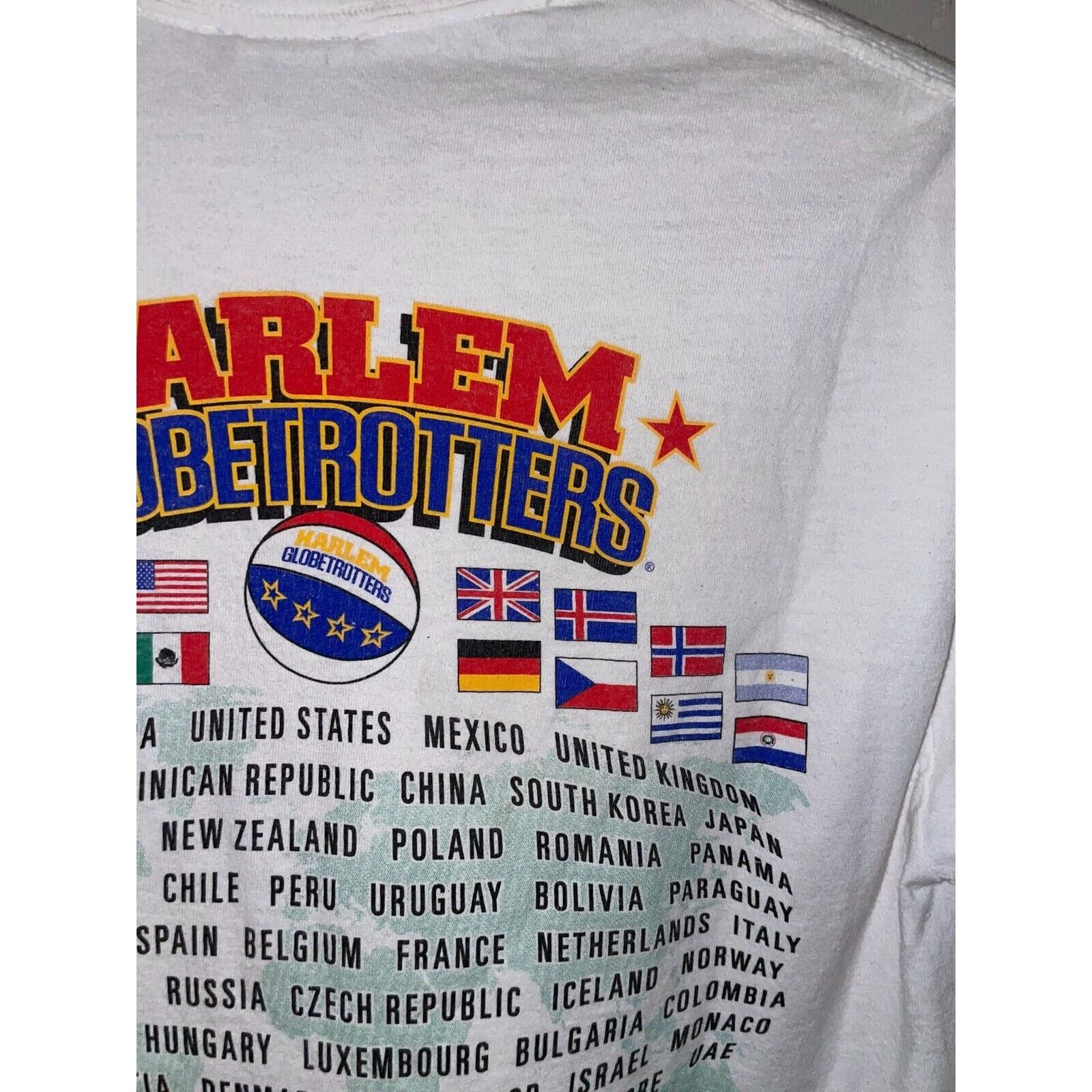 Harlem Globetrotters Harlem Globetrotters Shirt World Tour Basketball White Tee M Size US M / EU 48-50 / 2 - 9 Thumbnail