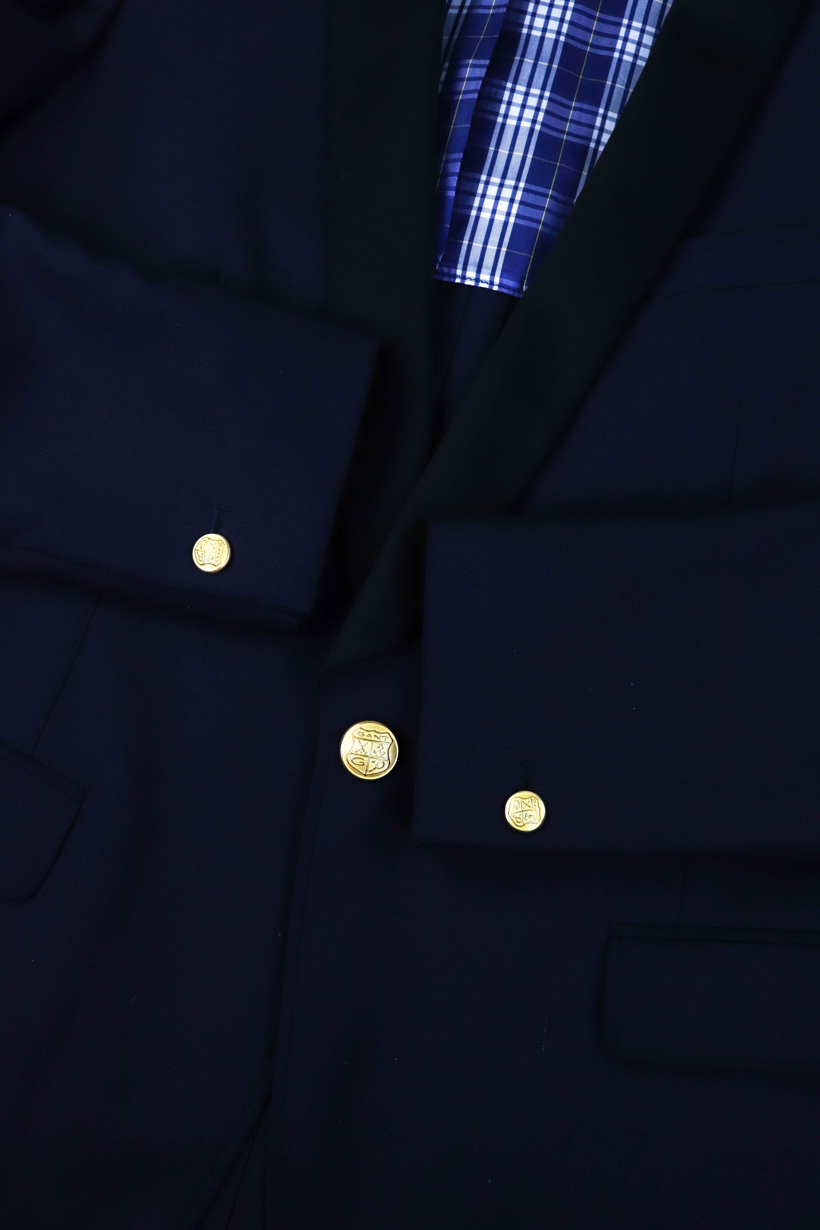 Gant GANT New Haven Navy Wool Gold Buttons Tuxedo Blazer Jacket Size 40R - 11 Thumbnail