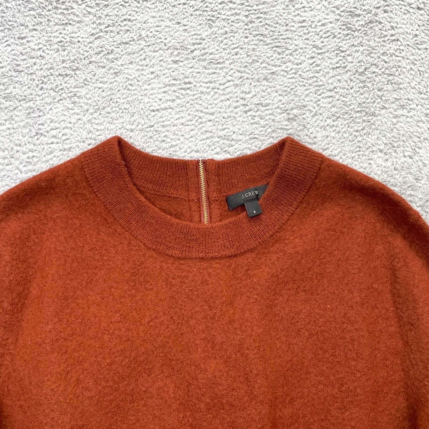 J.Crew J.CREW Sweater Cardigan Womens Small Brown Merino Wool Tight Knit Ribbed Back Zip Crew Neck Size S / US 4 / IT 40 - 5 Thumbnail