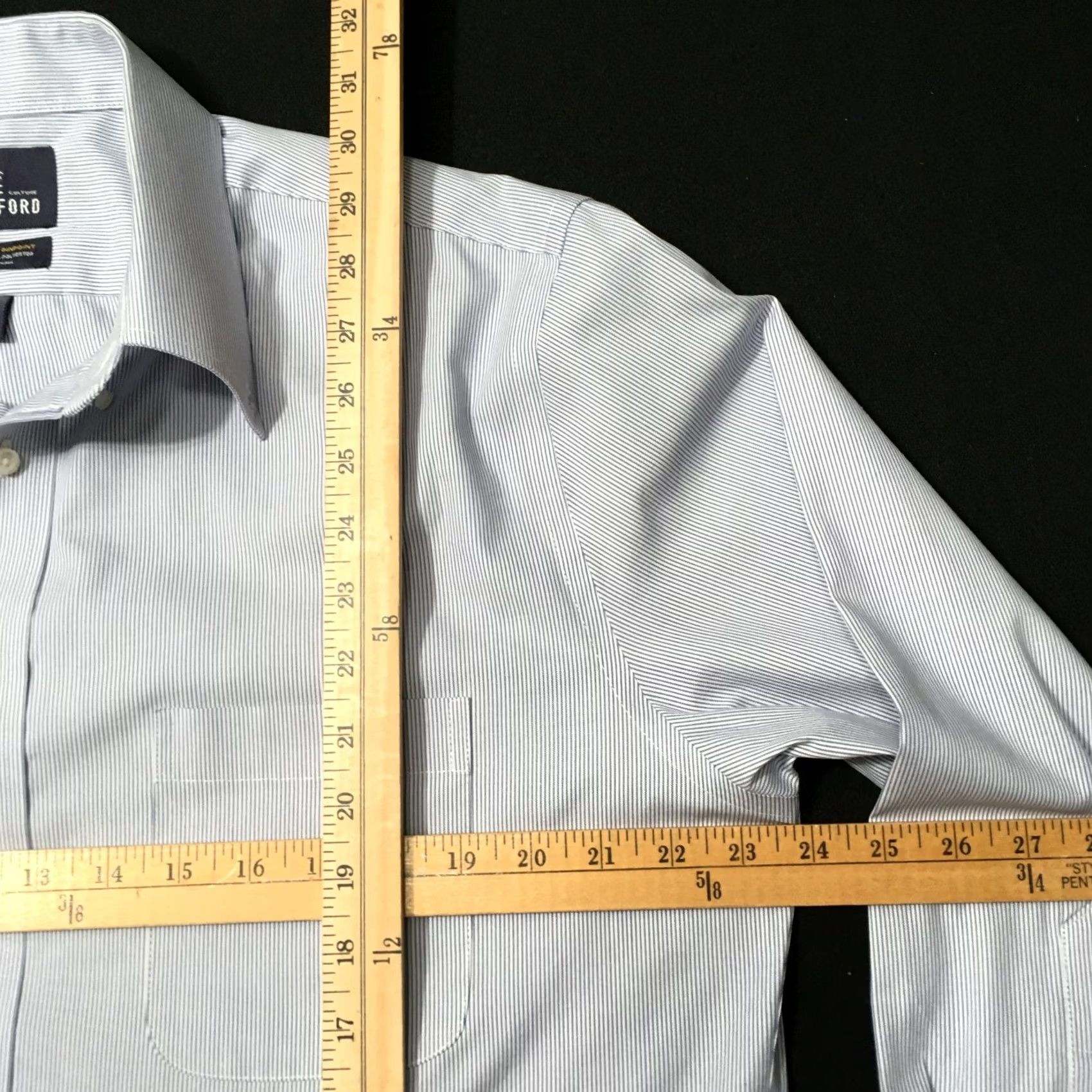 Stafford STAFFORD Shirt Men’s 16.5 32-33 Blue Striped performance pinpoint Size US XL / EU 56 / 4 - 6 Thumbnail