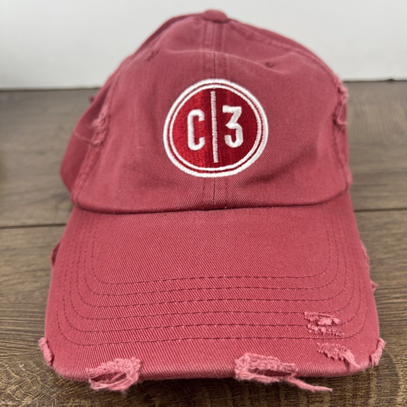 Other C3 Hat C3 Red Hat Adjustable Adult Size Hat Red Cap Size ONE SIZE - 5 Thumbnail