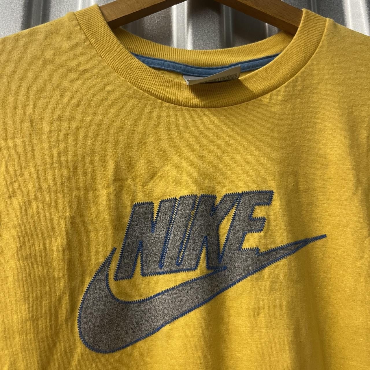 Nike VTG Y2K Nike Silver Label Big Check Spell Out Yellow T Shirt Size US XL / EU 56 / 4 - 5 Thumbnail