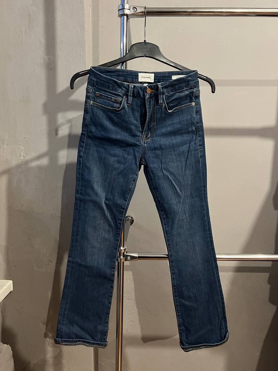 Frame $299 FRAME LE MINI ICON BOOT JEANS WOMENS SIZE 27 BLUE MID Size US 27 - 4 Thumbnail