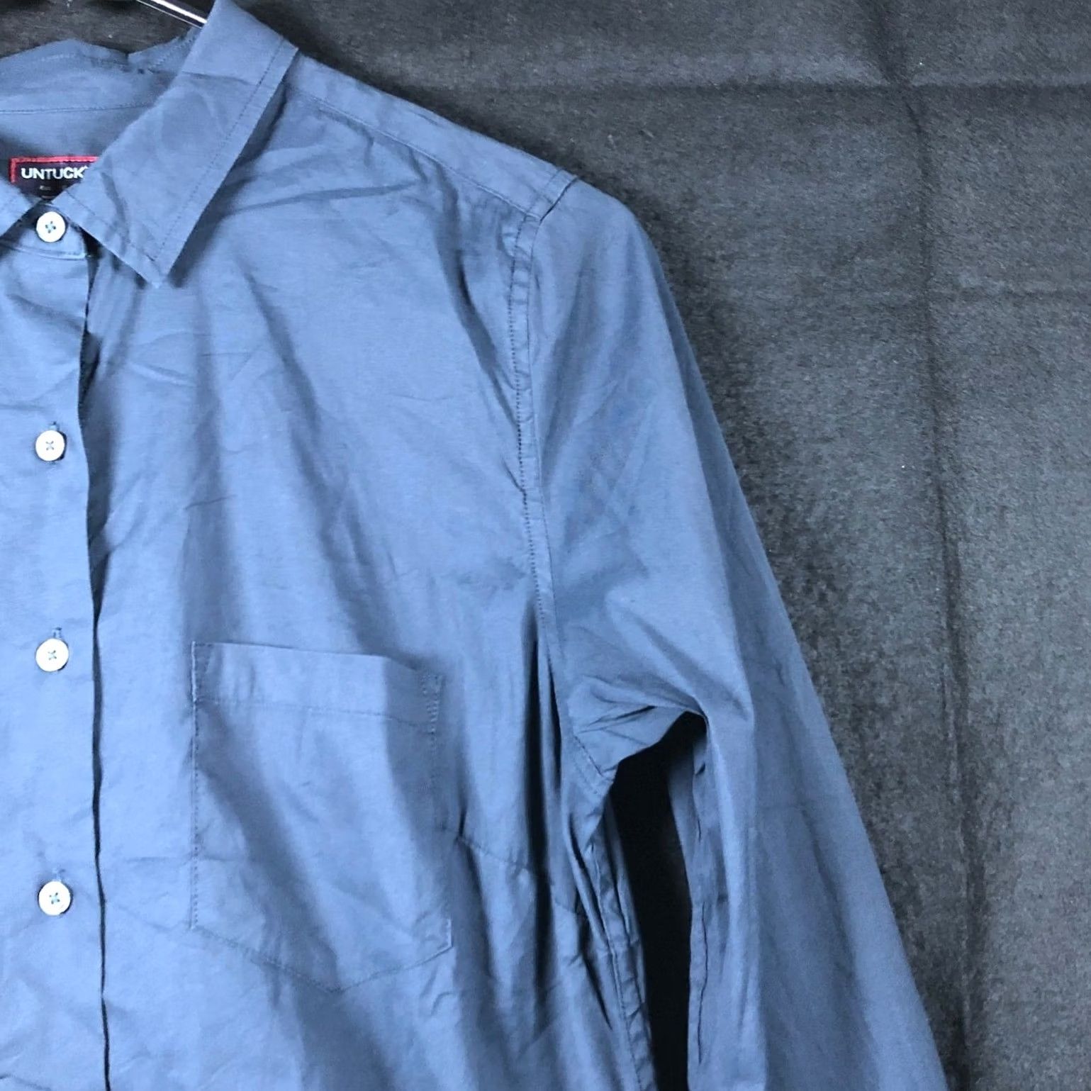 UNTUCKit UNTUCKit Womens Shirt Navy Blue Collared Long Sleeve Button-Down Stretch 6 Size M / US 6-8 / IT 42-44 - 5 Thumbnail