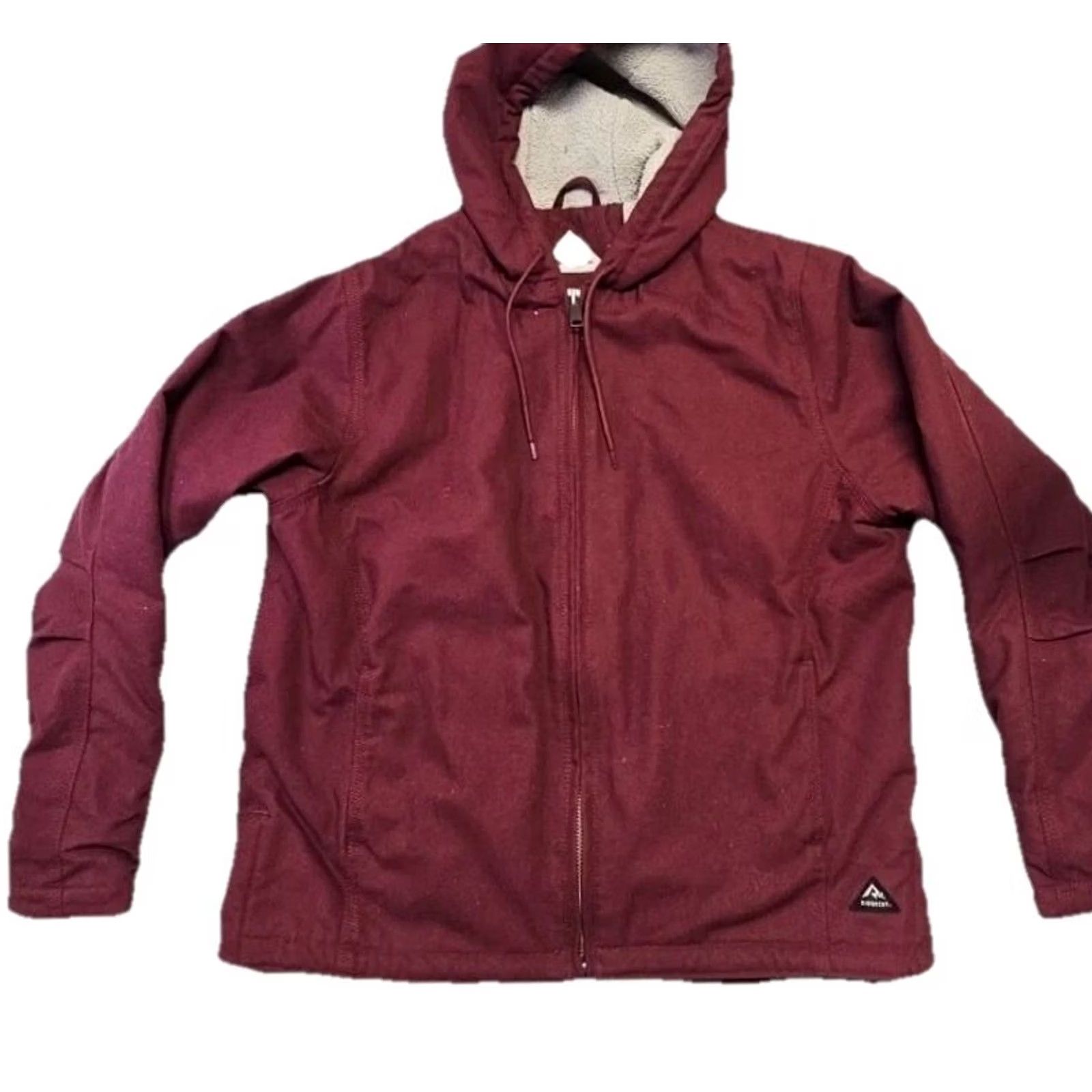 Vintage Ridgecut Work Jacket Hooded XL Women Burgundy Canvas Sherpa Lined Zip Mid-Length" Size XL / US 12-14 / IT 48-50 - 5 Thumbnail