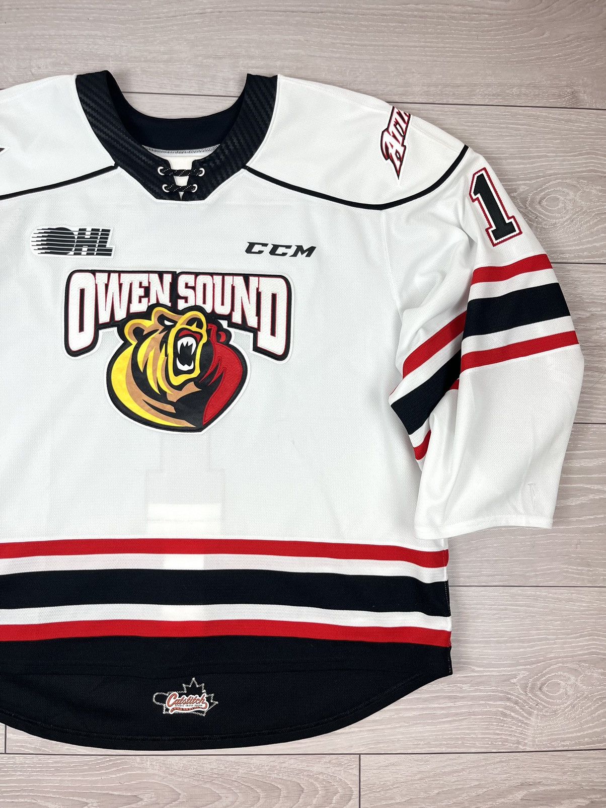 Ccm Owen Sound CCM OHL Attack Player Issue Hockey Jersey Size US XL / EU 56 / 4 - 3 Thumbnail