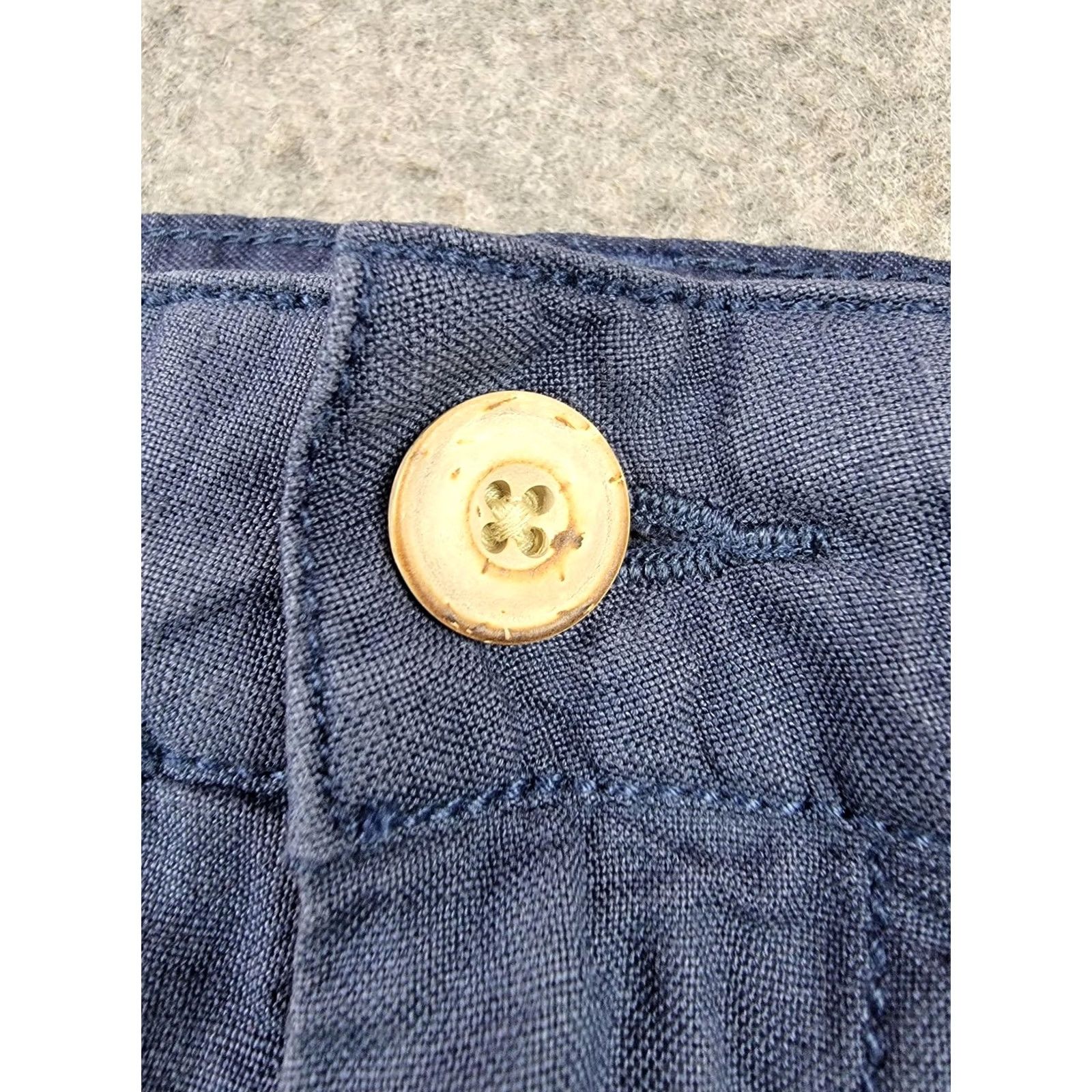 Faherty Faherty Mens 34 Chino Shorts Blue Linen Cotton Zip Fly Pockets Casual Summer Size US 34 / EU 50 - 4 Thumbnail