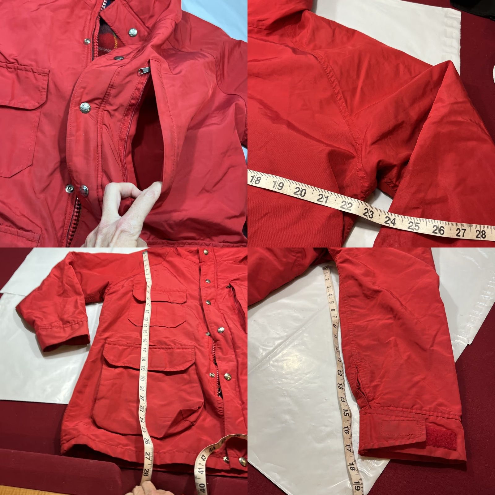 Vintage VINTAGE Woolrich Woman Jacket Hooded RAIN Red Plaid Wool Lining Zip Snap Lg Womens Size L / US 10 / IT 46 - 9 Thumbnail