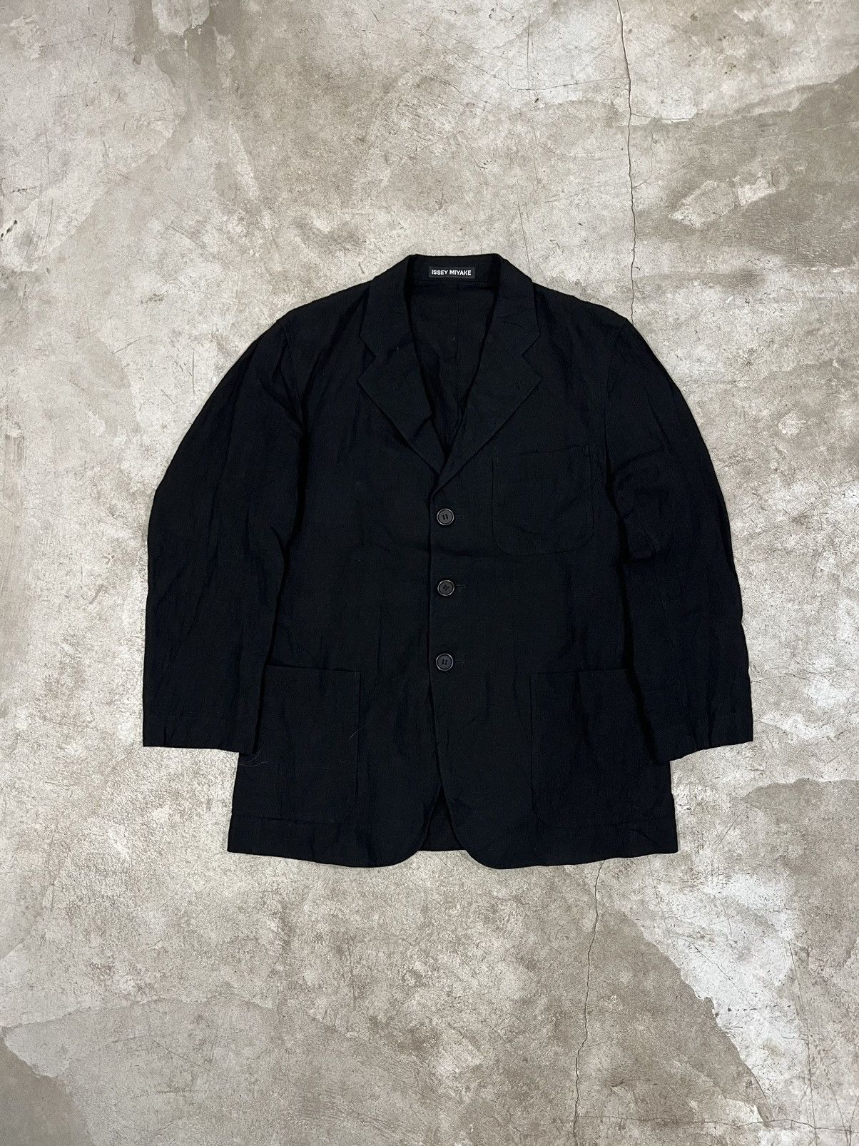 Issey Miyake × Vintage SS04 Issey Miyake Men Linen Blazer Jacket Size 36S - 1 Thumbnail