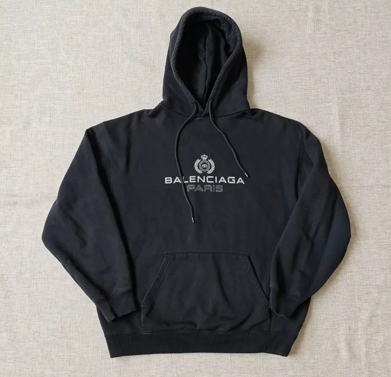 Balenciaga Balenciaga Crown Wheat Logo Hooded Sweatshirt Size US S / EU 44-46 / 1 - 1 Thumbnail
