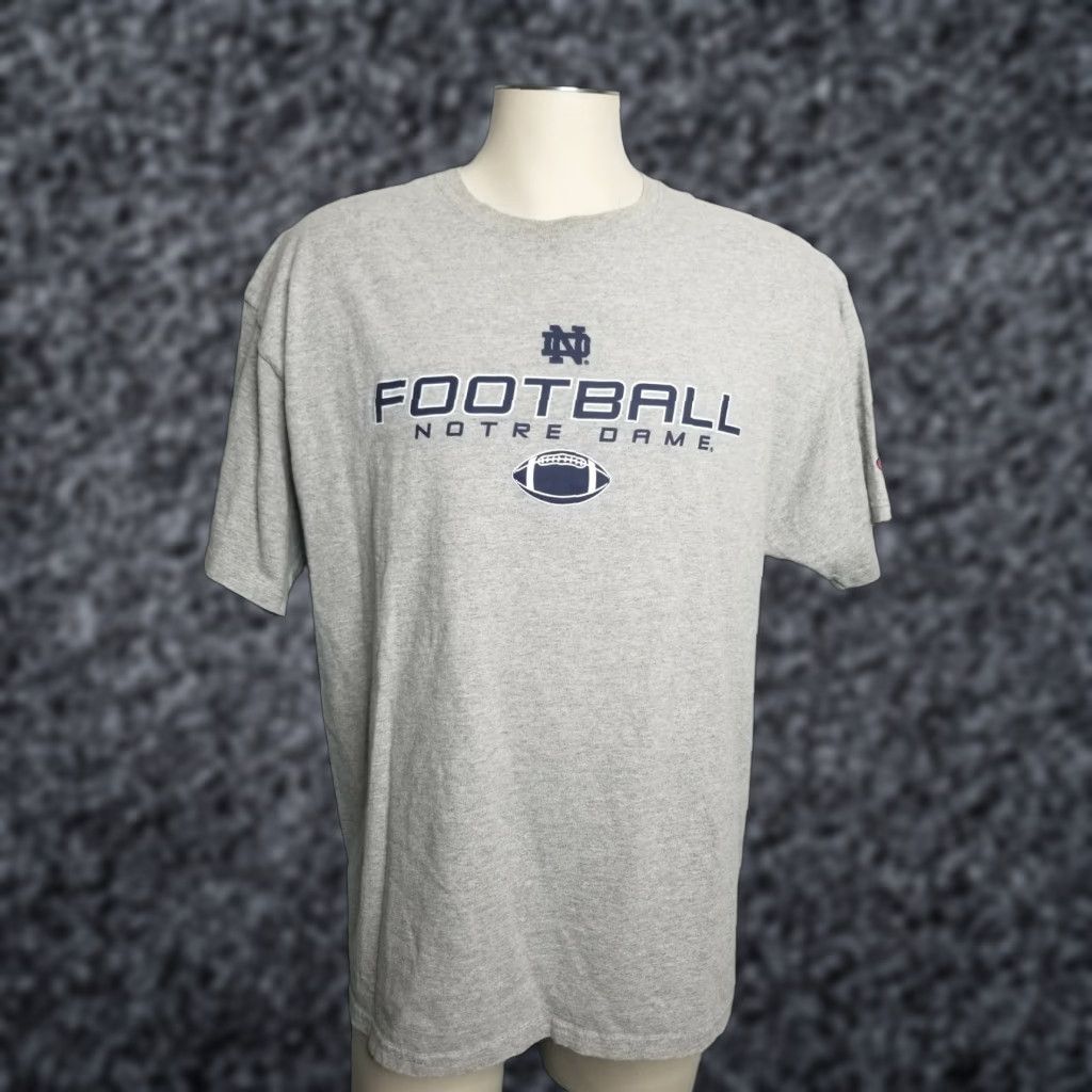 Champion Champion Shirt Mens XL Grey University Of Notre Dame Football Fighting Irish Size US XL / EU 56 / 4 - 1 Thumbnail