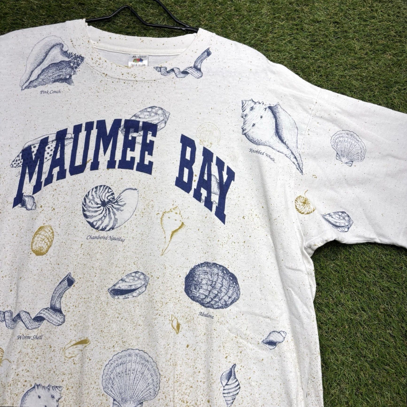 Fruit Of The Loom Vintage 90s Fruit of the Loom T-Shirt Men XL Beach Art Duck Mallard Shells Cotton Beige Summer Size US XL / EU 56 / 4 - 3 Thumbnail