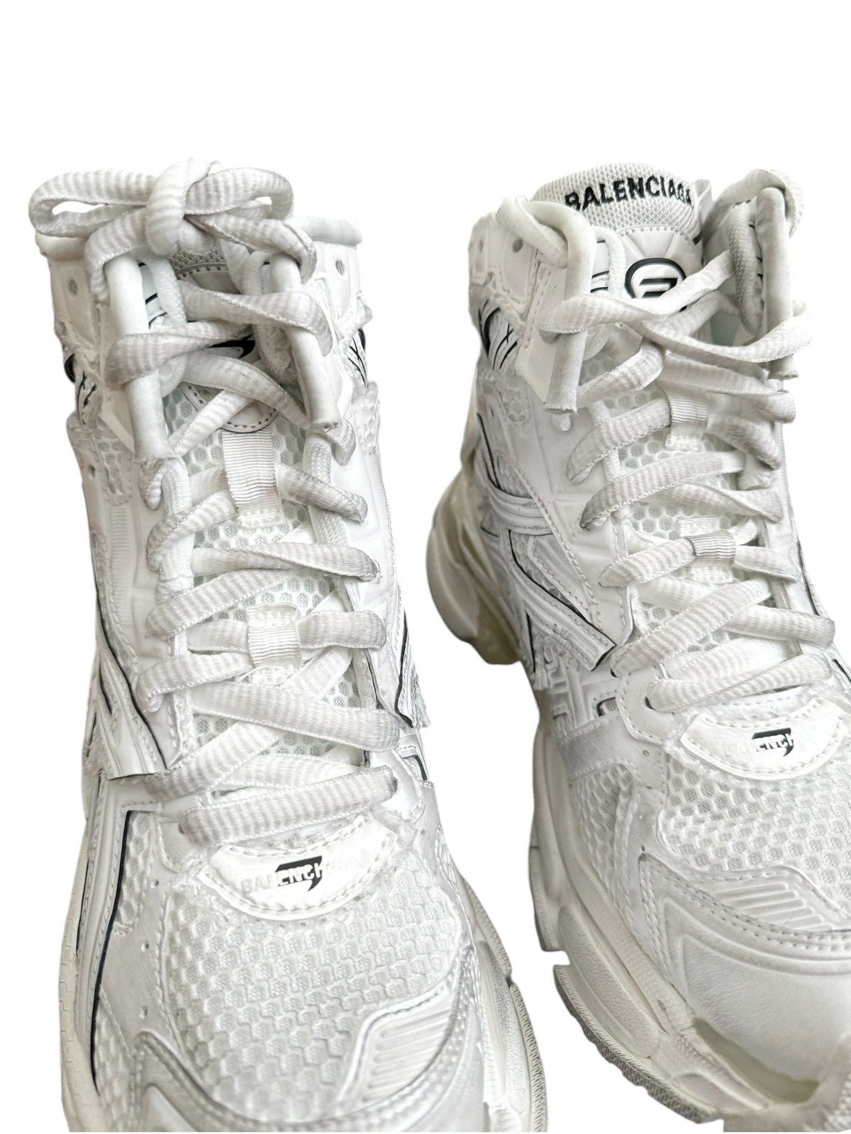 Balenciaga White High Top Mid Runner Size US 7 / EU 40 - 4 Thumbnail