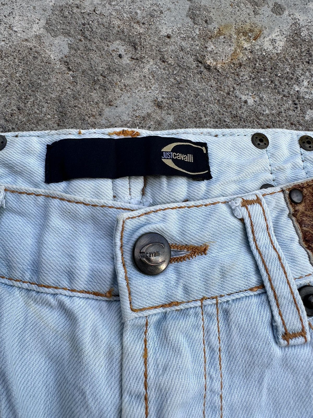 Roberto Cavalli Roberto Cavalli Just Cavalli Snake Distressed jeans Size US 30 / EU 46 - 5 Thumbnail