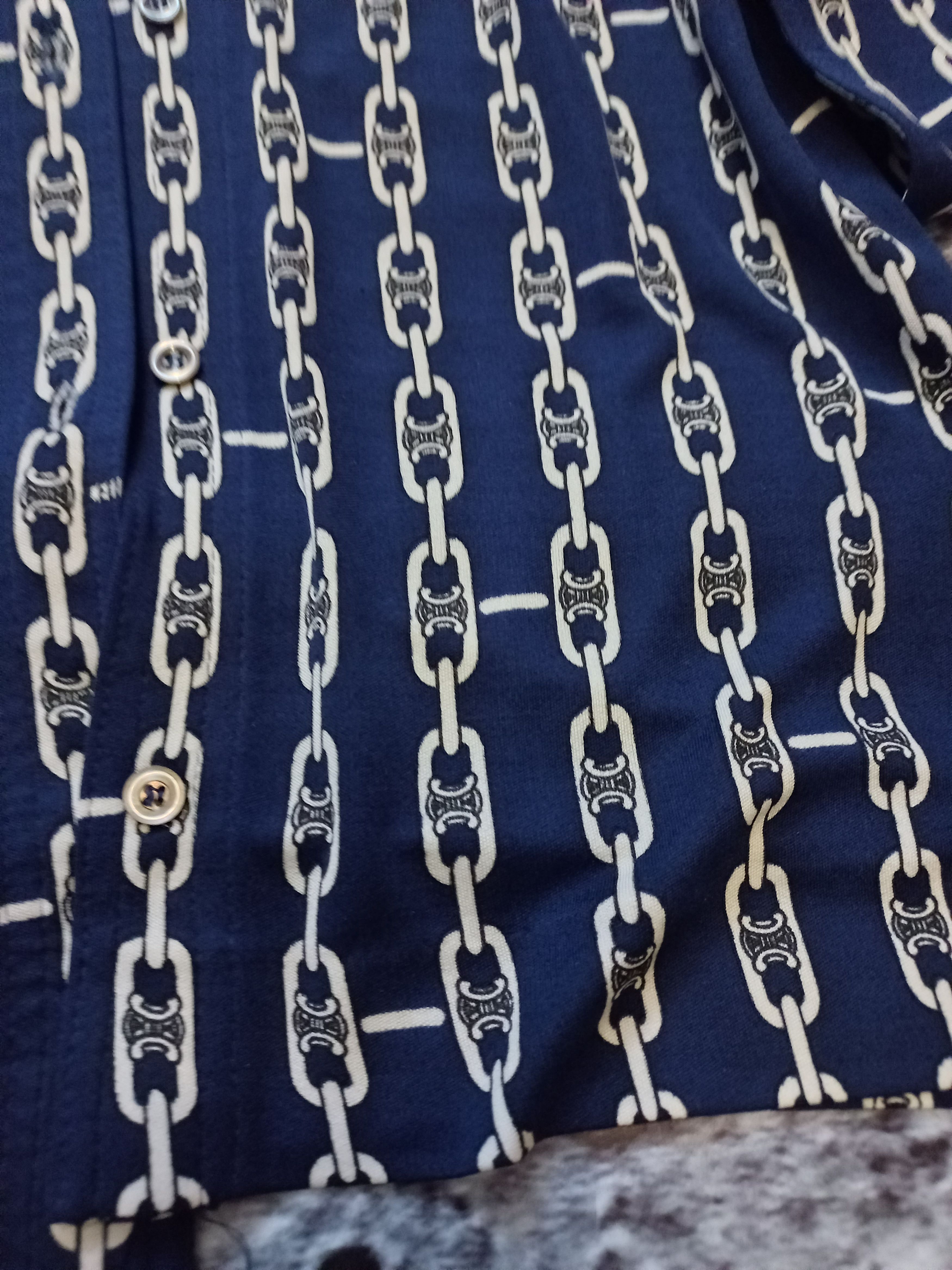Celine × Vintage Shirt Celine Blue Womens, Pure Shilk 100 Size L / US 10 / IT 46 - 15 Thumbnail