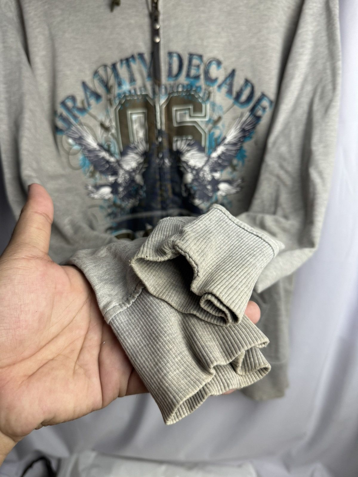 If Six Was Nine × Japanese Brand × Le Grande Bleu (L.G.B.) Japanese Trashed Hoodie Doch Poem Size US XL / EU 56 / 4 - 4 Thumbnail