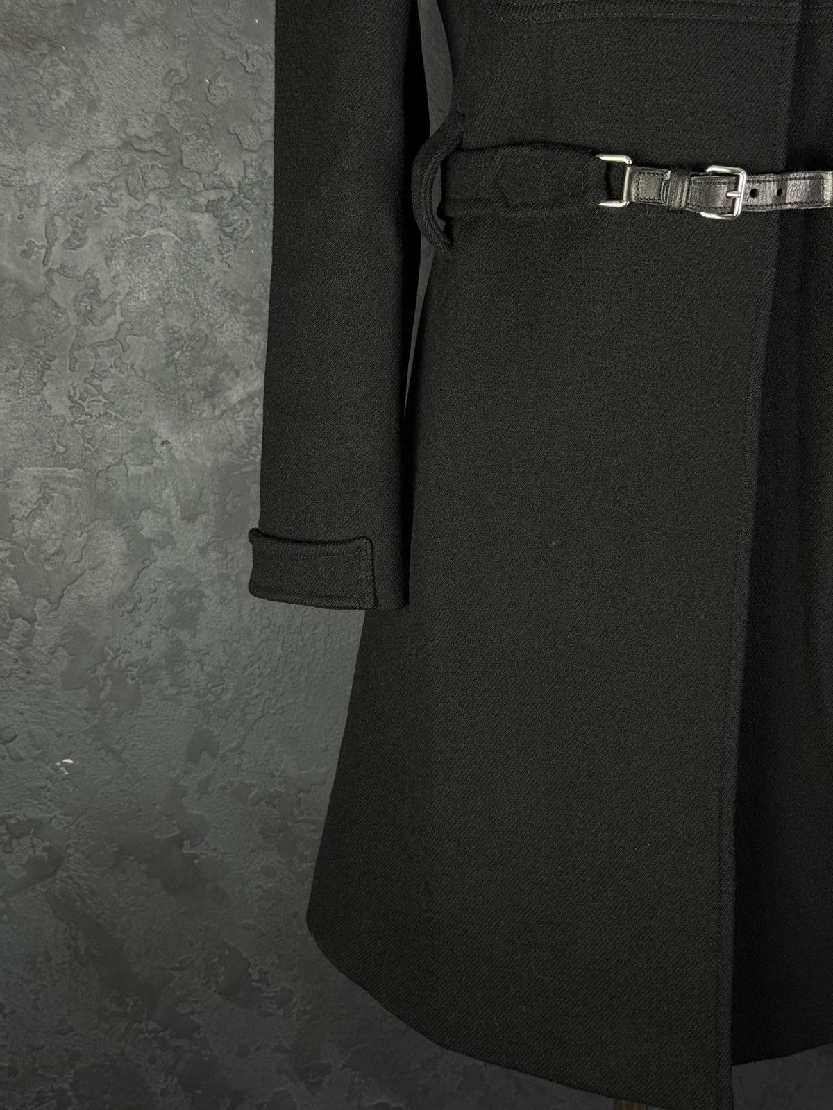 Prada 2000s Prada Women’s Black Buckled Wool Long Duffle Coat Size S / US 4 / IT 40 - 7 Thumbnail