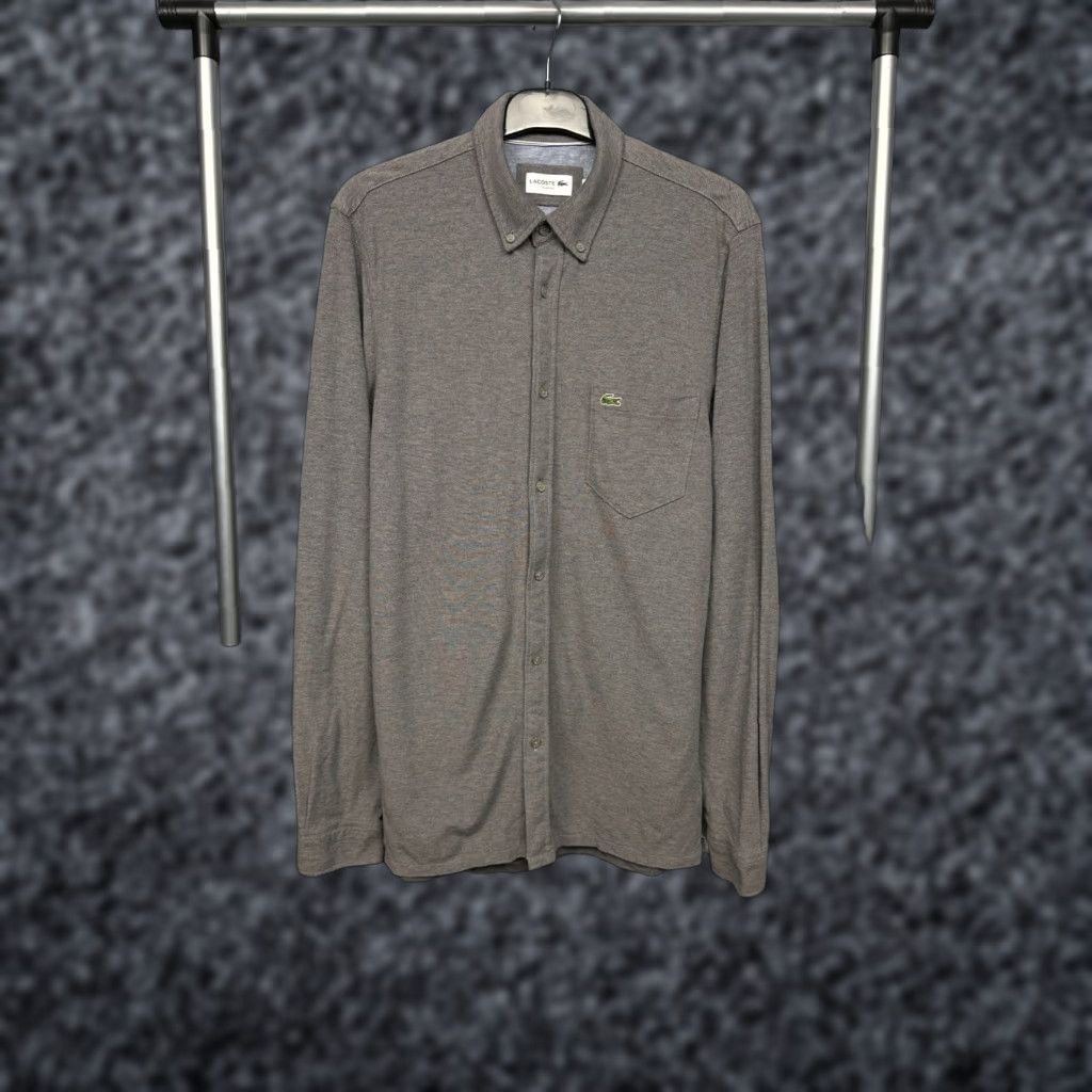 Lacoste Lacoste Polo Shirt Mens Long Sleeve Size M Gray Cotton Logo Shirt Size US M / EU 48-50 / 2 - 1 Thumbnail
