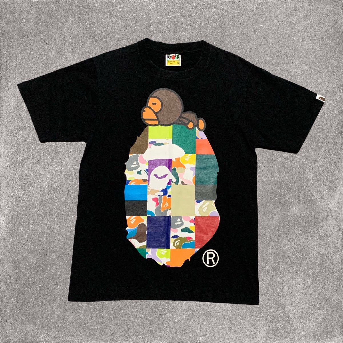 Bape Bape Small Big Ape Head Baby Milo Black Tee Size US S / EU 44-46 / 1 - 1 Thumbnail