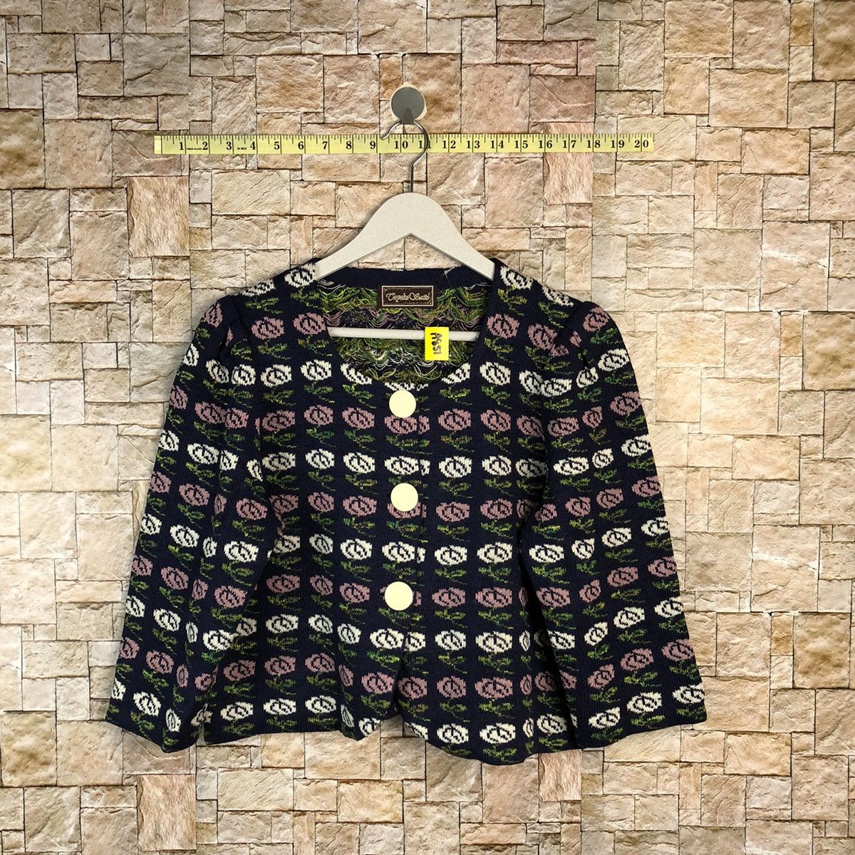 Homespun Knitwear × Japanese Brand Loyoko Saito Purple art cardigan Knitwear #A851 Size S / US 4 / IT 40 - 1 Thumbnail