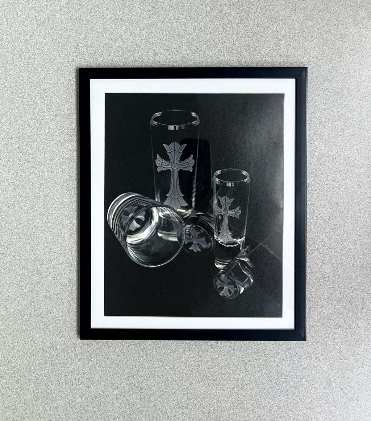 Chrome Hearts × Vintage Chrome Hearts glass cups Framed poster 8x11 magazine cutout Size ONE SIZE - 1 Thumbnail