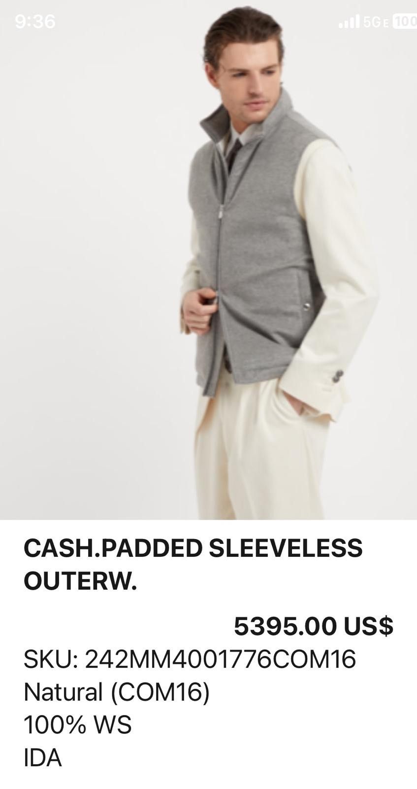 Brunello Cucinelli o1w1db10226 Cashmere Vest in Light Grey Size US M / EU 48-50 / 2 - 2 Thumbnail