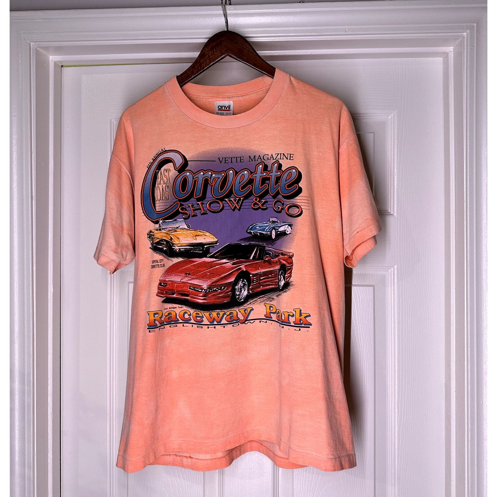Anvil Vintage 90s Corvette Shirt Raceway Park Englishtown NJ SZ L Size US L / EU 52-54 / 3 - 1 Thumbnail