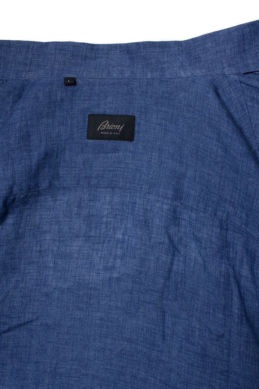 Brioni Brioni, Blue linen shirt Size US L / EU 52-54 / 3 - 6 Thumbnail