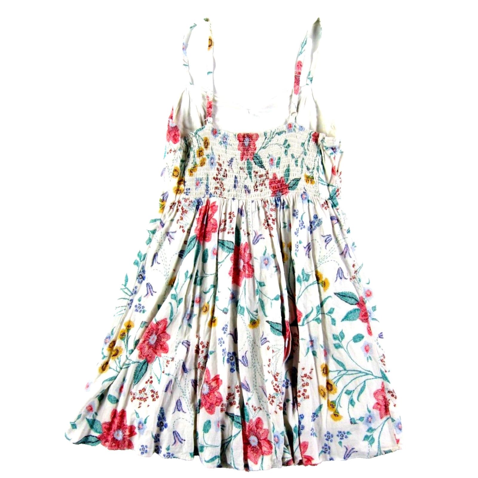 Old Navy Old Navy 100% Rayon Pink White Yellow Green Floral Tank Slip Sun Dress Medium Dress Size M / US 6-8 / IT 42-44 - 2 Thumbnail