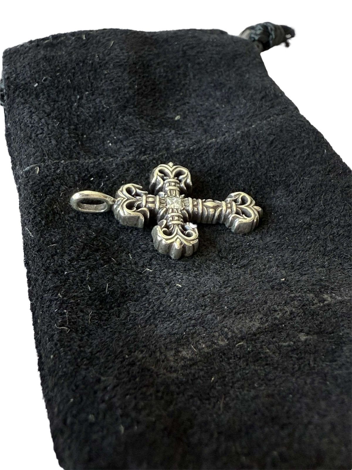 Chrome Hearts Chrome Hearts Silver Diamond Tiny Filigree Cross Charm Size ONE SIZE - 12 Thumbnail