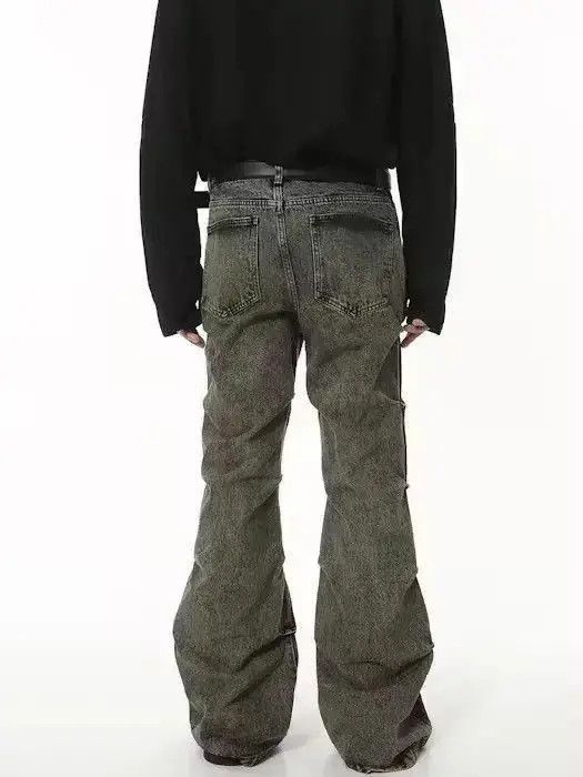 Japanese Brand Grunge Stack Washed Gray Denim Jeans Size US 32 / EU 48 - 3 Thumbnail
