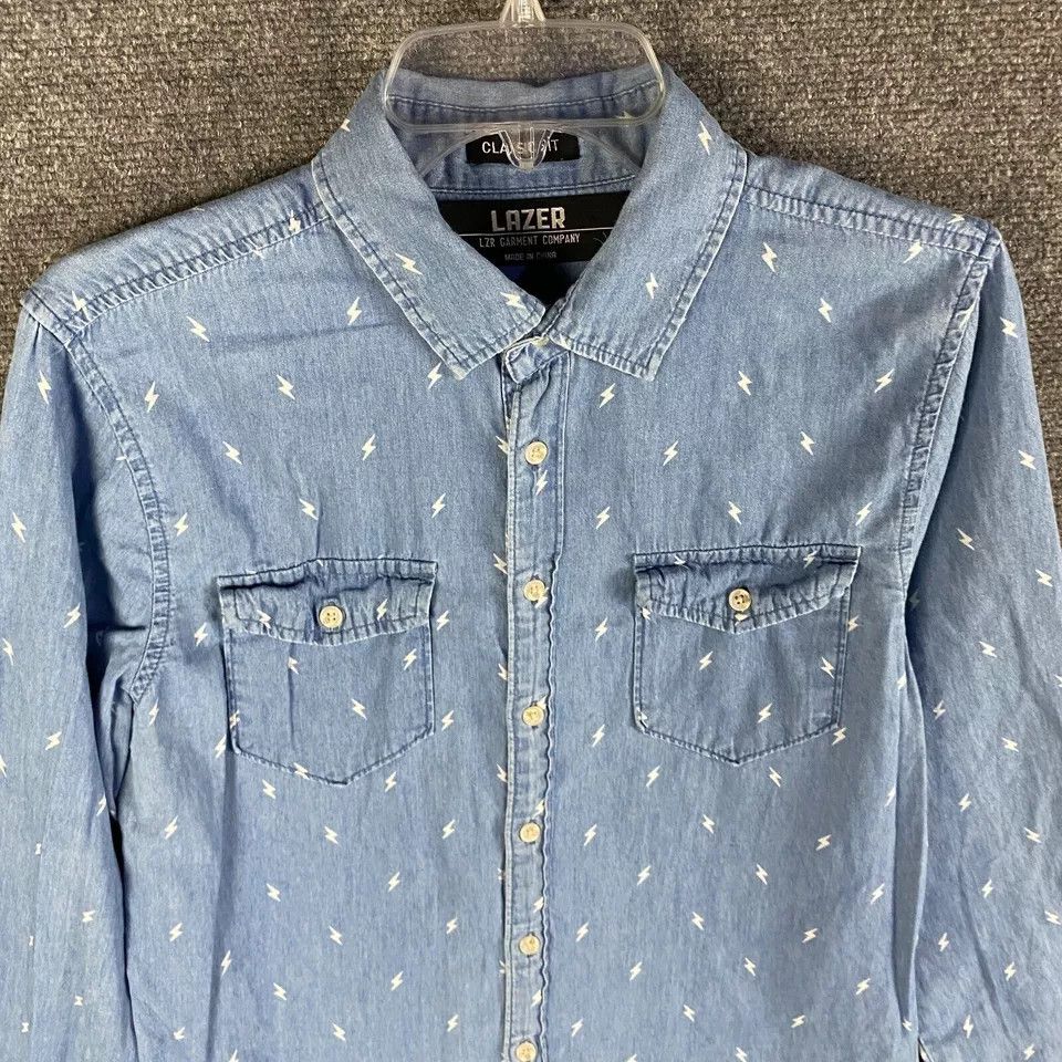 Other Lazer Button Up Shirt Men's Small Classic Fit Long Sleeve S Size US S / EU 44-46 / 1 - 2 Thumbnail