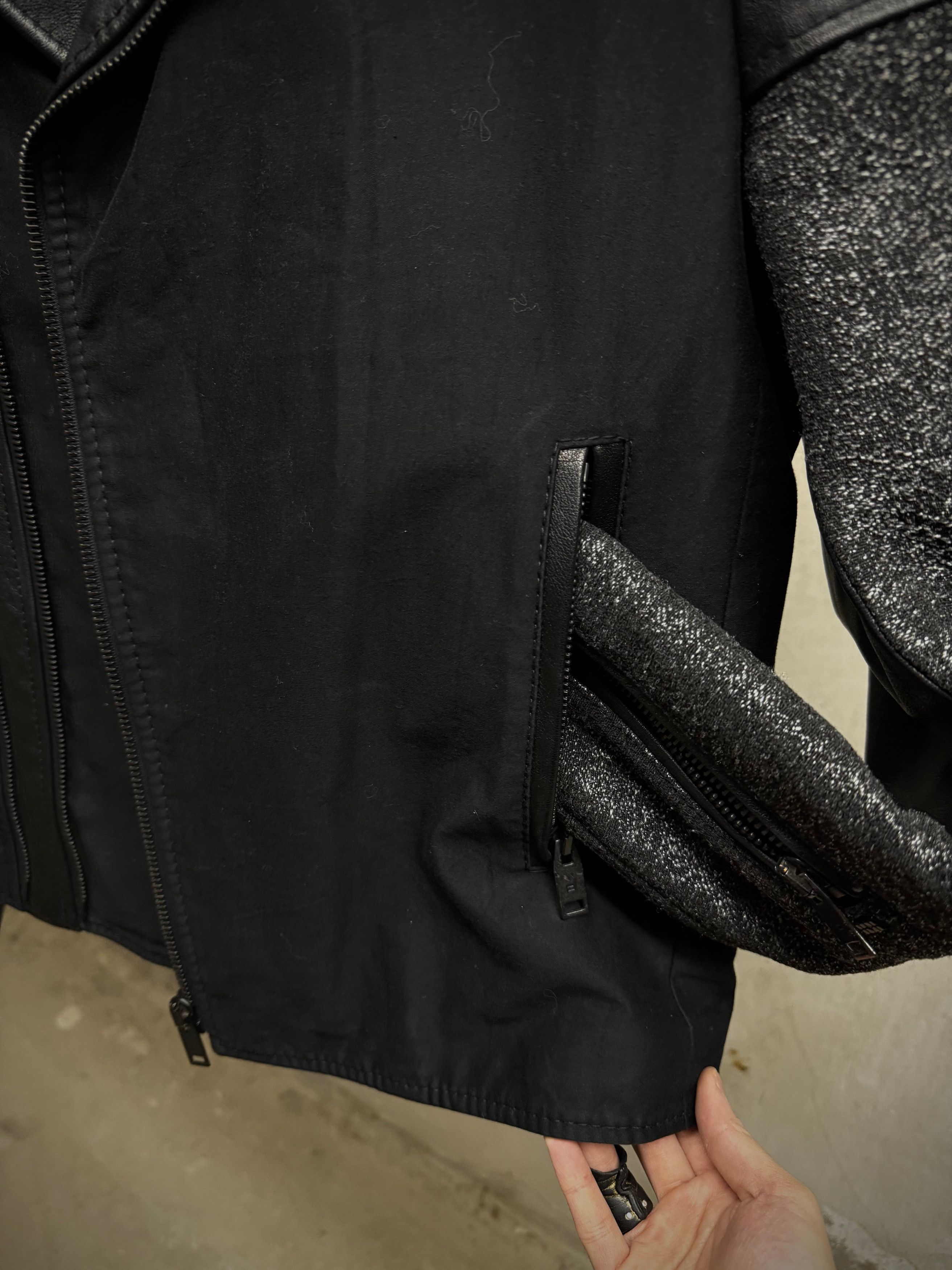 Balenciaga BALENCIAGA Buffalo Leather Hybrid Rider Jacket Size US XXS / EU 40 - 8 Thumbnail