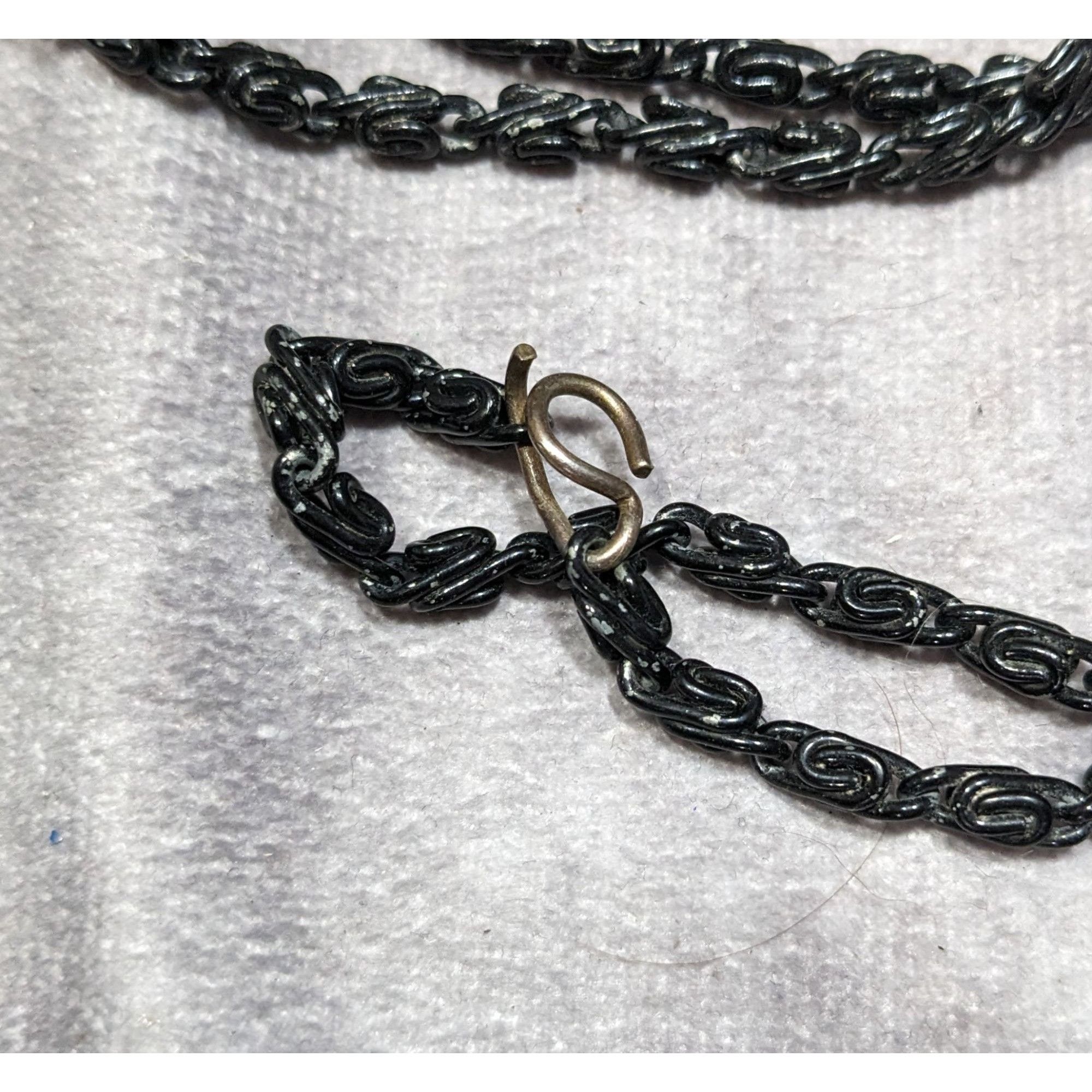 Other Black Twisted Link Chain Necklace With S-Hook Clasp Size ONE SIZE - 7 Thumbnail