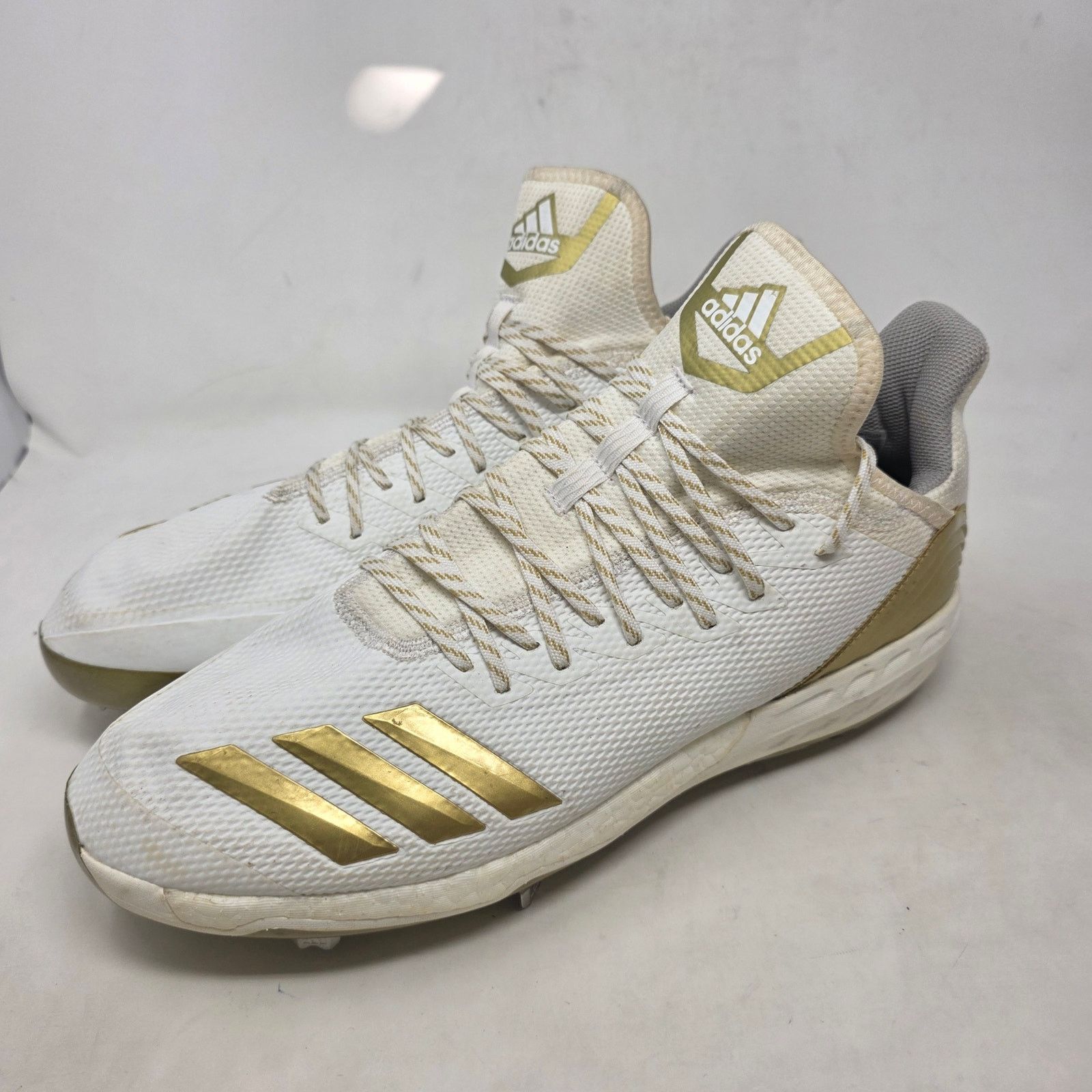 Adidas Adidas Icon V Mens 14 White Gold Metal Baseball 