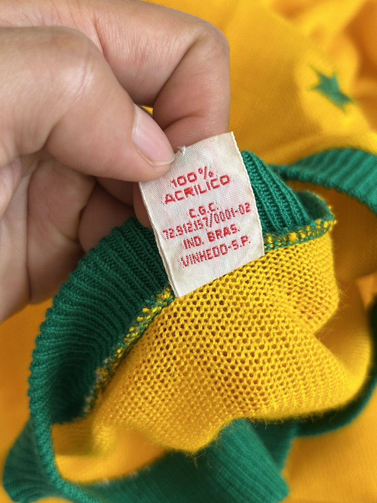 Vintage RARE🔥1980 BRAZIL FOOTBALL KNITWEAR JERSEY Size US M / EU 48-50 / 2 - 9 Thumbnail