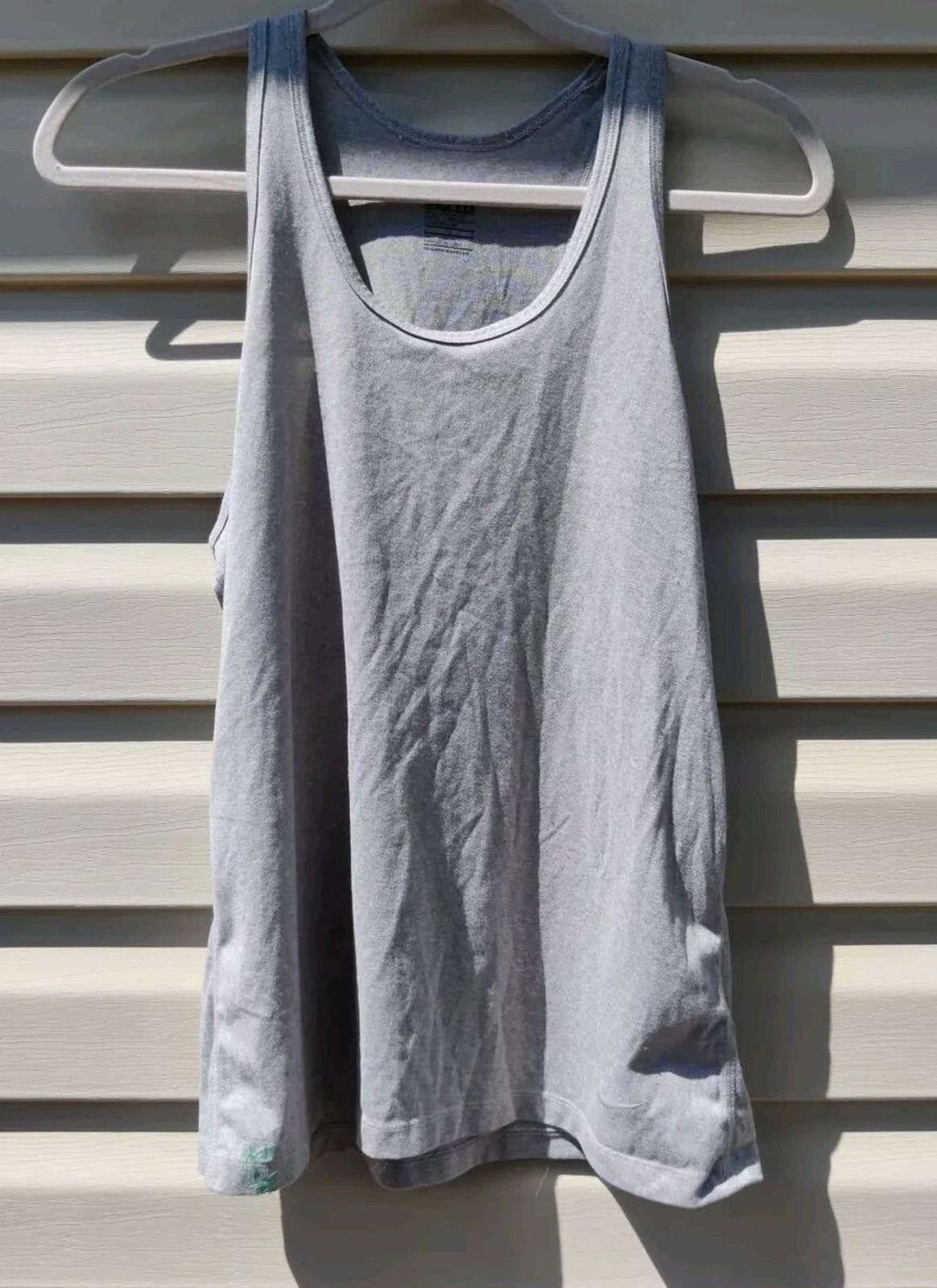 Nike Nike Dri-FIT Tank Top Solid Gray Womens Sz Large L Regular F Size L / US 10 / IT 46 - 2 Thumbnail