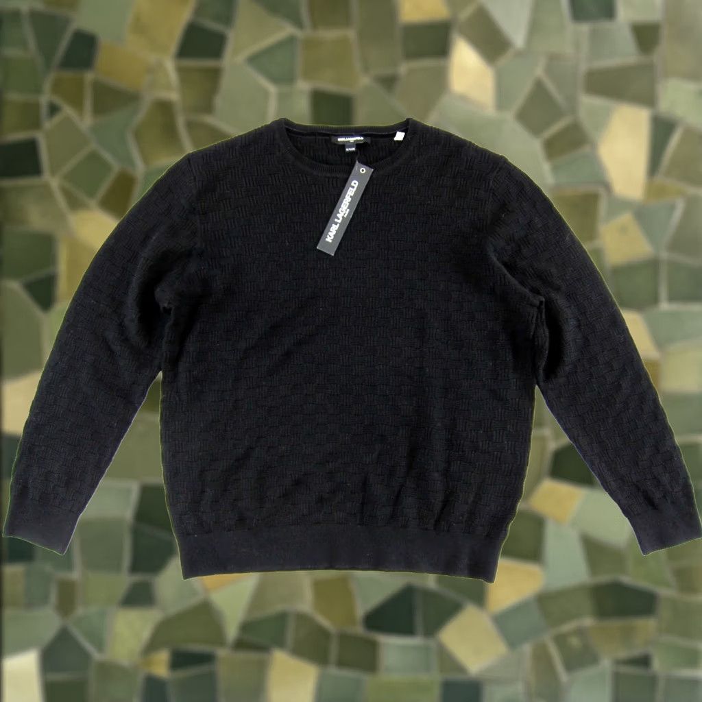 Karl Lagerfeld KARL LAGERFELD Paris Black Knit Herringbone Pullover Sweater Woman XL Size XL / US 12-14 / IT 48-50 - 1 Thumbnail